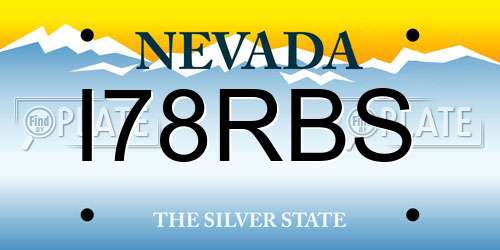 I78RBS Nevada License Plate