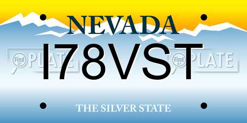 I78VST Nevada License Plate