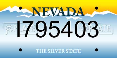 I795403 Nevada License Plate
