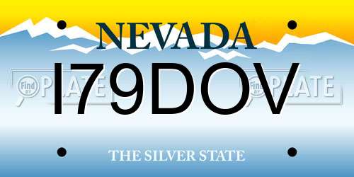 I79DOV Nevada License Plate