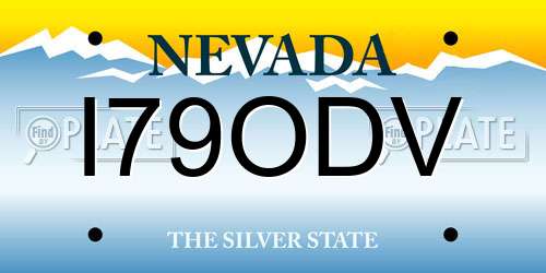 I79ODV Nevada License Plate
