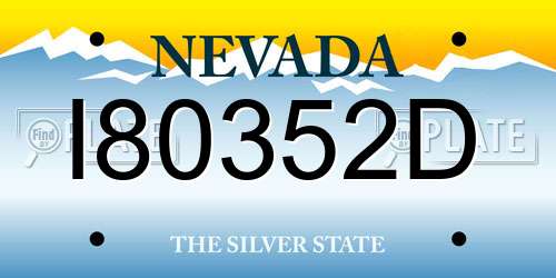 I80352D Nevada License Plate