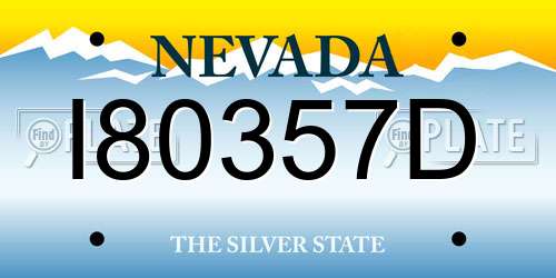 I80357D Nevada License Plate