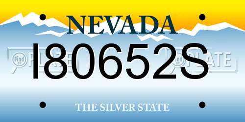 I80652S Nevada License Plate