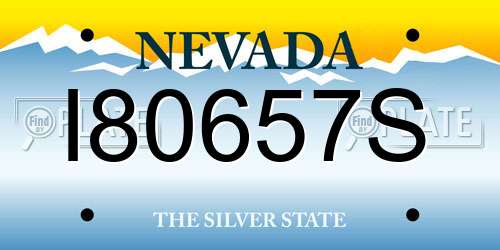 I80657S Nevada License Plate