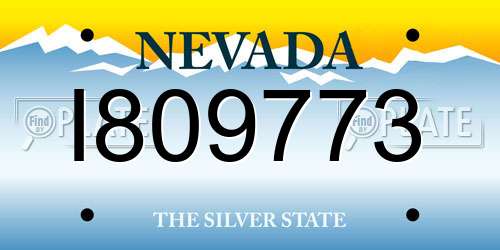I809773 Nevada License Plate