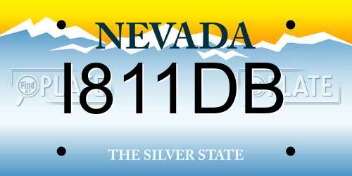 I811DB Nevada License Plate