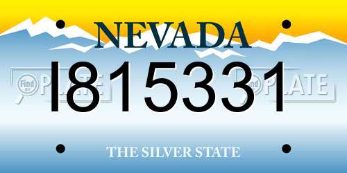 I815331 Nevada License Plate