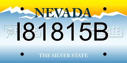 I81815B Nevada License Plate