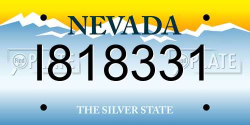 I818331 Nevada License Plate