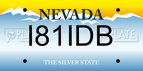 I81IDB Nevada License Plate