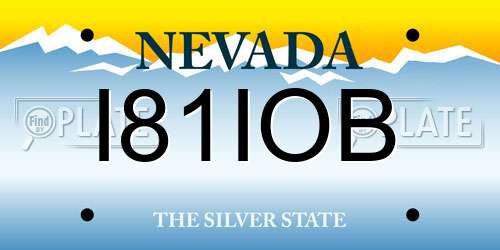 I81IOB Nevada License Plate