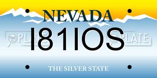 I81IOS Nevada License Plate