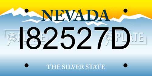 I82527D Nevada License Plate