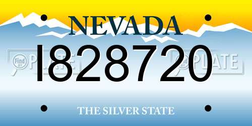 I828720 Nevada License Plate