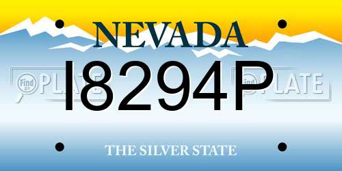 I8294P Nevada License Plate