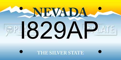 I829AP Nevada License Plate