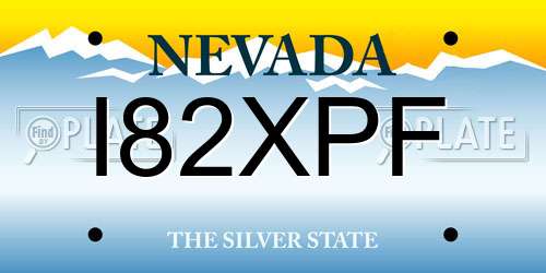I82XPF Nevada License Plate