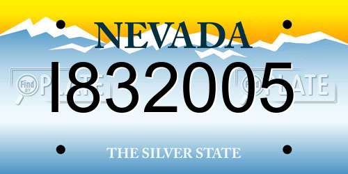I832005 Nevada License Plate