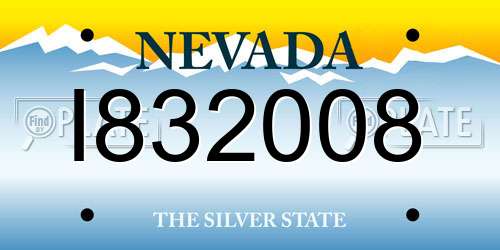 I832008 Nevada License Plate