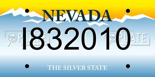I832010 Nevada License Plate