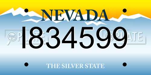 I834599 Nevada License Plate