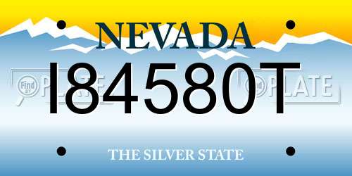I84580T Nevada License Plate
