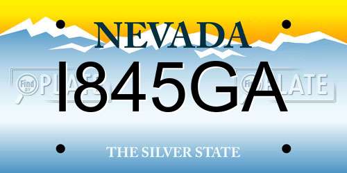 I845GA Nevada License Plate