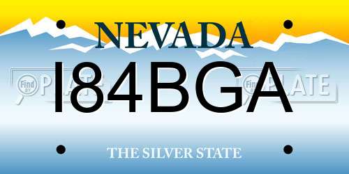 I84BGA Nevada License Plate