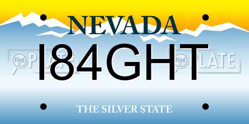I84GHT Nevada License Plate