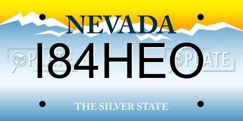 I84HEO Nevada License Plate