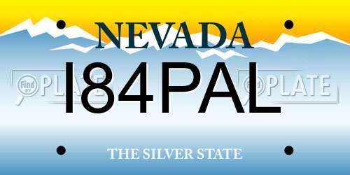 I84PAL Nevada License Plate