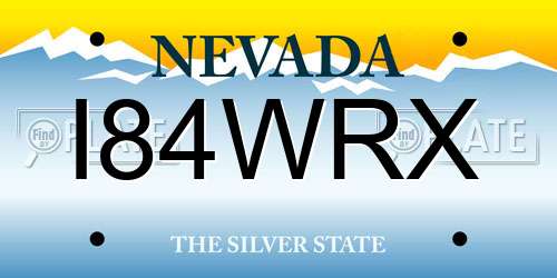I84WRX Nevada License Plate