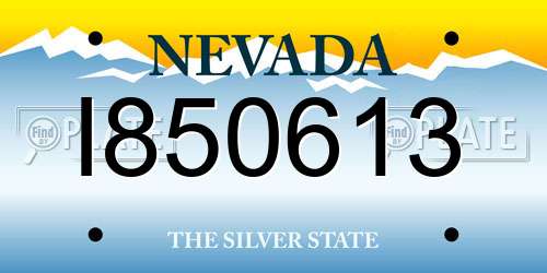 I850613 Nevada License Plate