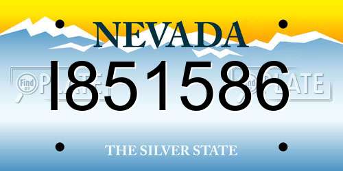 I851586 Nevada License Plate