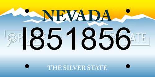 I851856 Nevada License Plate
