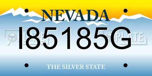 I85185G Nevada License Plate