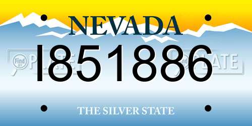 I851886 Nevada License Plate