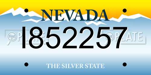 I852257 Nevada License Plate
