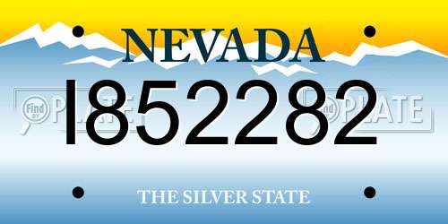 I852282 Nevada License Plate