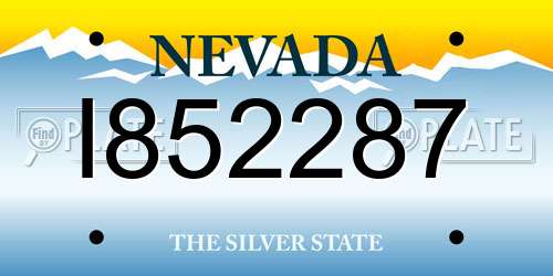 I852287 Nevada License Plate