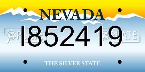 I852419 Nevada License Plate