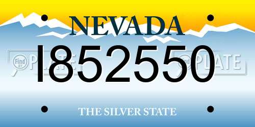I852550 Nevada License Plate