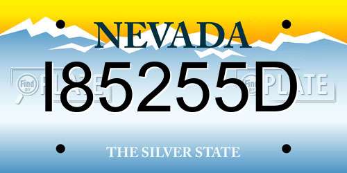 I85255D Nevada License Plate