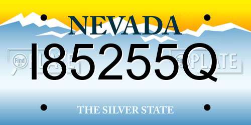 I85255Q Nevada License Plate