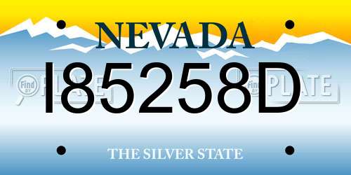 I85258D Nevada License Plate