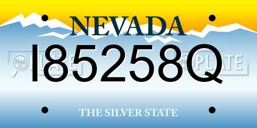 I85258Q Nevada License Plate