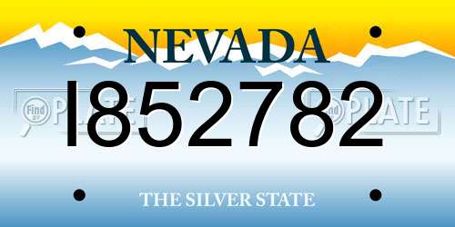 I852782 Nevada License Plate
