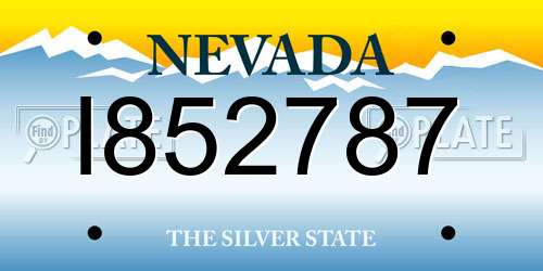 I852787 Nevada License Plate