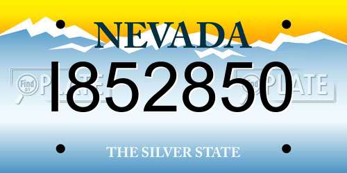 I852850 Nevada License Plate